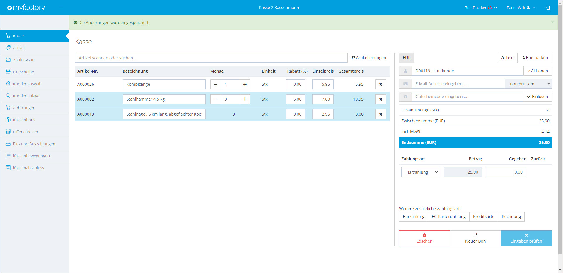 Myfactory.POS: Die Kasse nutzen 17