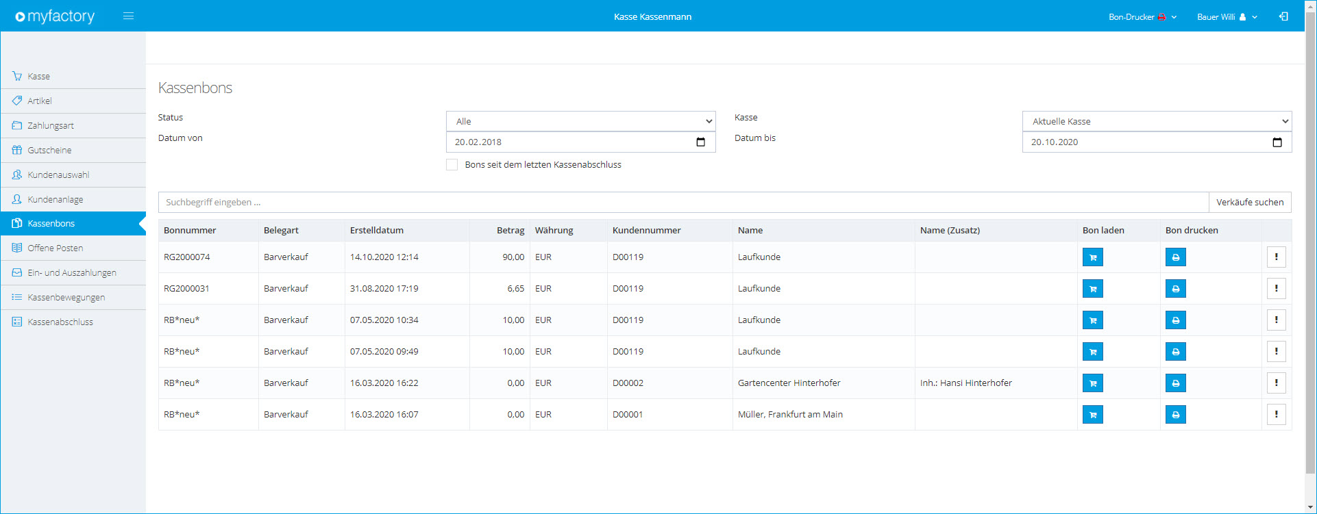 Myfactory.POS: Die Kasse nutzen 90