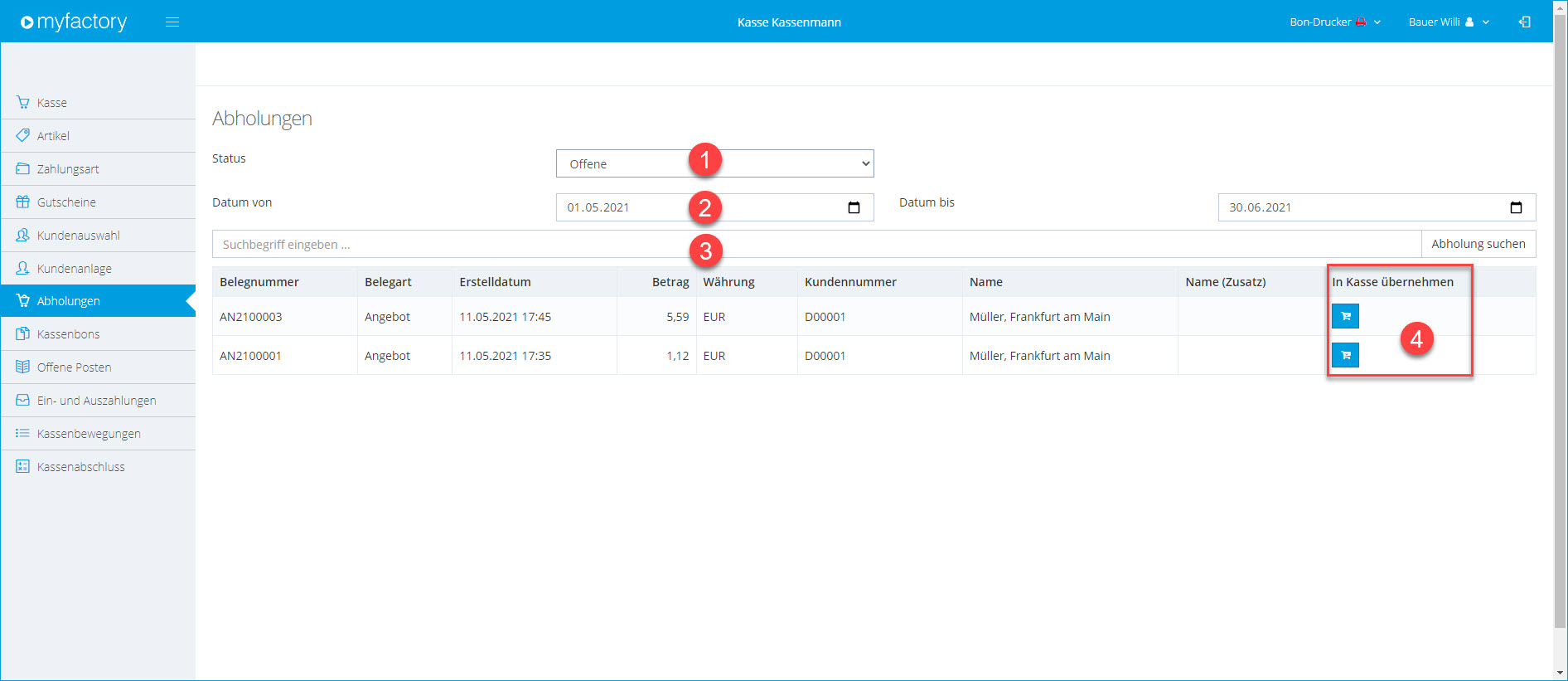 Myfactory.POS: Die Kasse nutzen 48