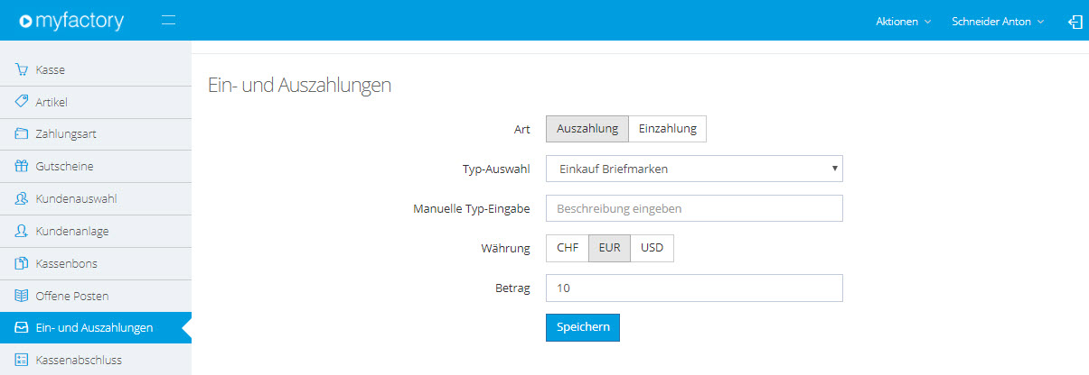 Myfactory.POS: Die Kasse nutzen 45