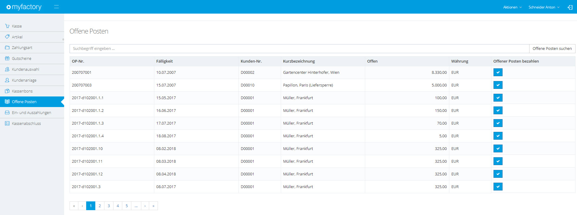 Myfactory.POS: Die Kasse nutzen 70