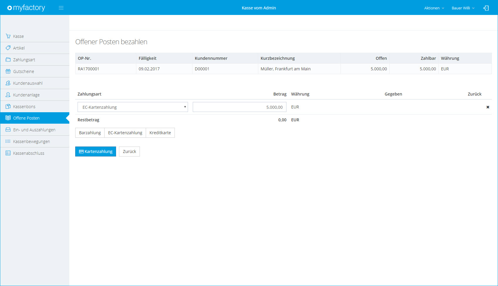 Myfactory.POS: Die Kasse nutzen 74