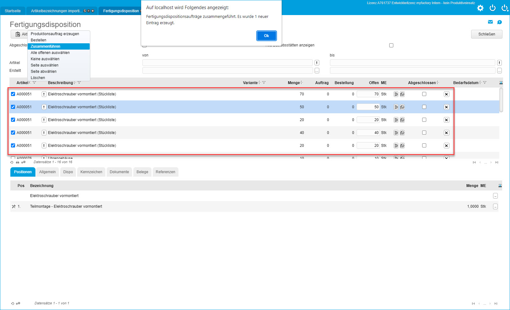 Fertigungsdisposition 2