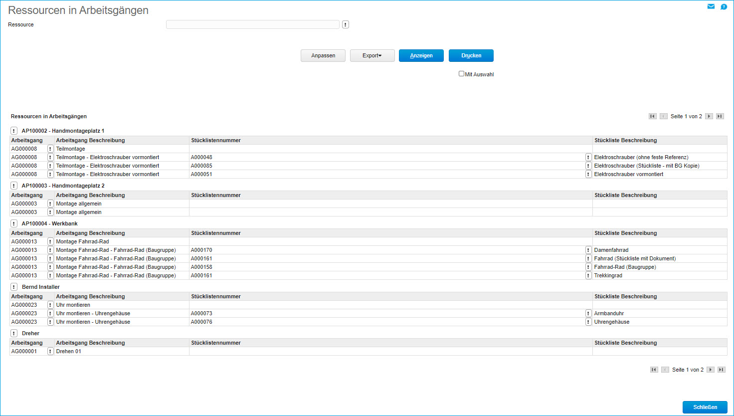 Ressourcen in Arbeitsgängen 0