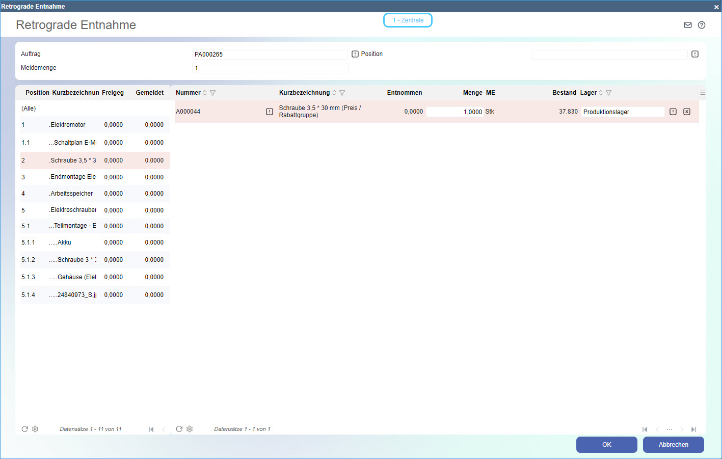 Produktionsauftrag bearbeiten 41
