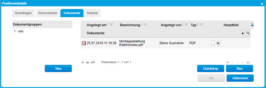 Stücklistenpositionsdetails 3