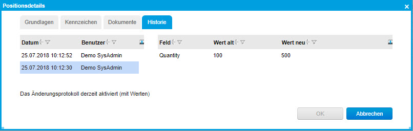 Stücklistenpositionsdetails 4