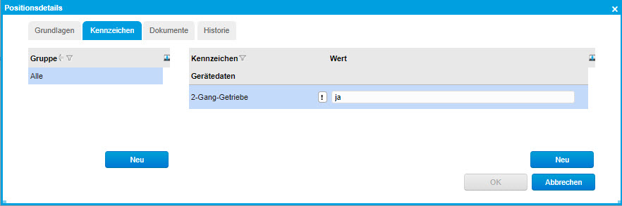 Stücklistenpositionsdetails 2