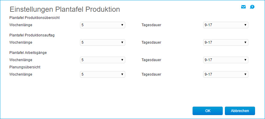 Konfiguration Plantafeln 0