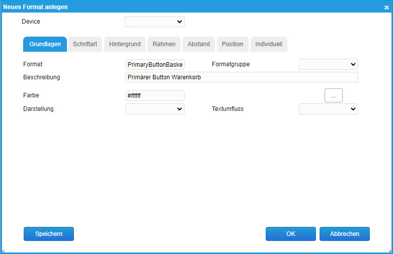Formateinstellungen 1