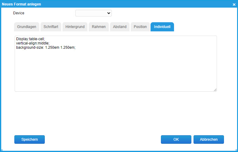 Formateinstellungen 7