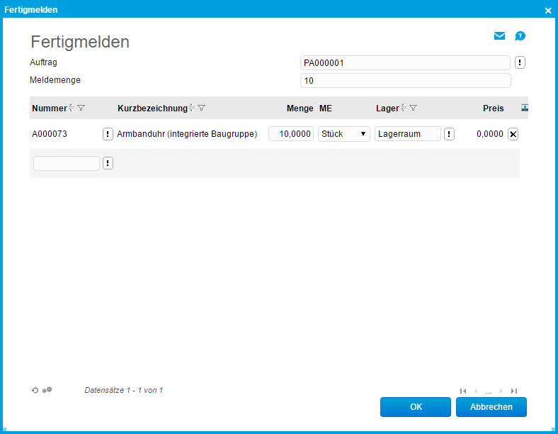 Produktionsauftrag bearbeiten 3