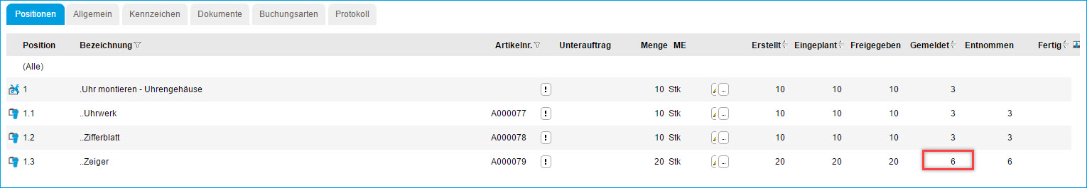 Produktionsauftrag anpassen 1