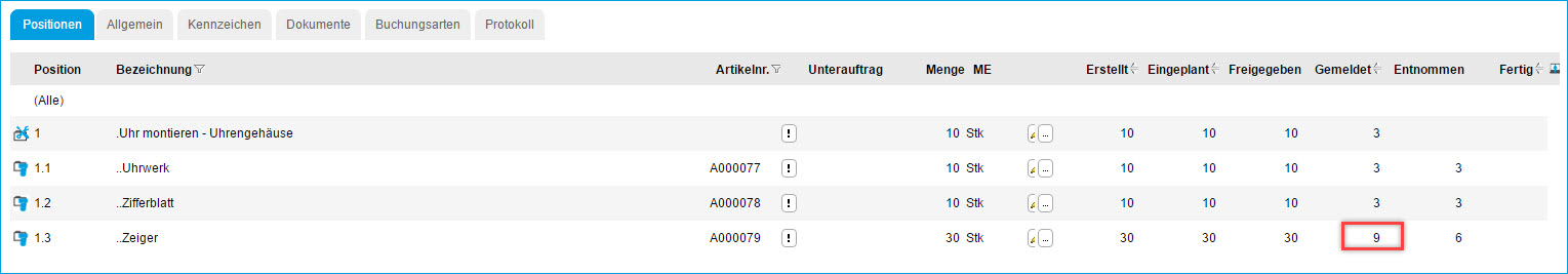 Produktionsauftrag anpassen 2