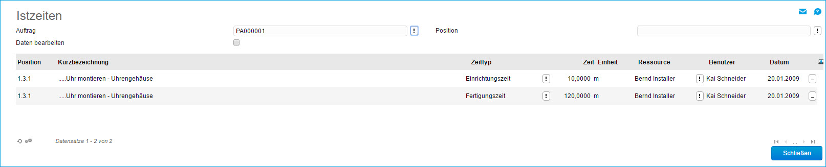 Produktionsauftrag bearbeiten 44