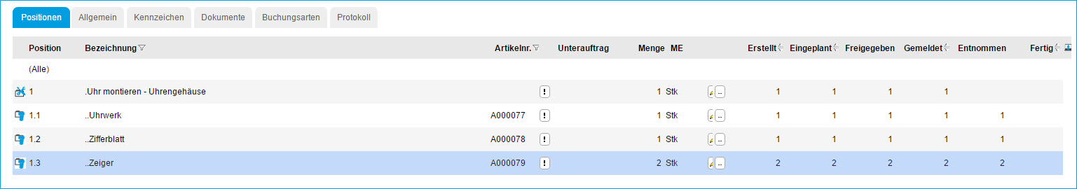 Produktionsauftrag bearbeiten 53