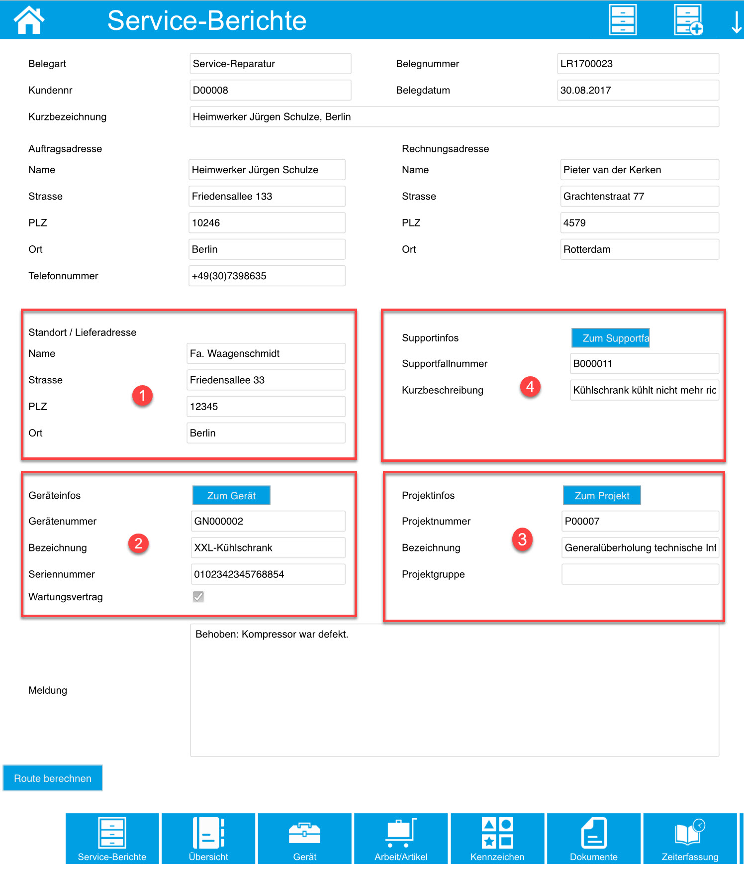 Service-Berichte - Logik der Standortsuche 1