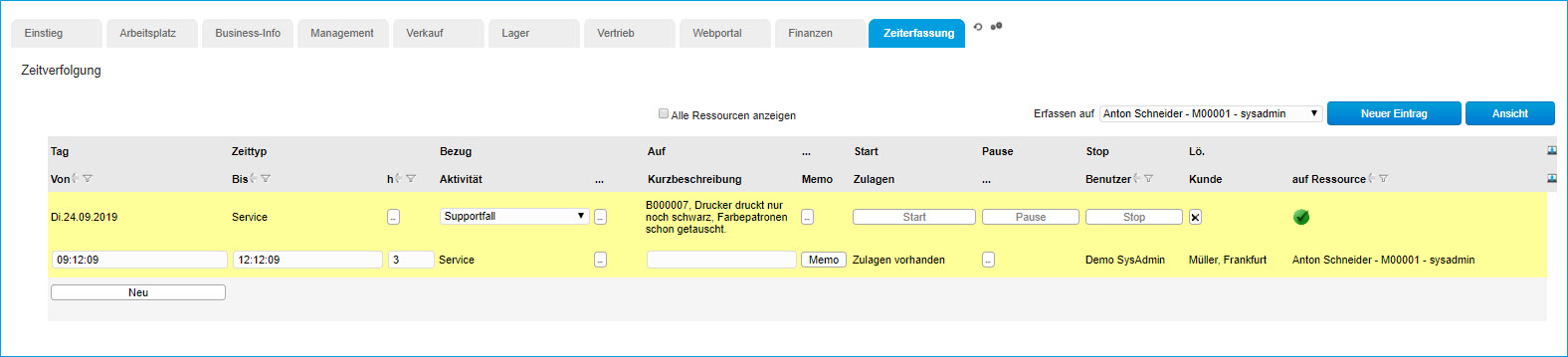 Zeitabrechnung 3