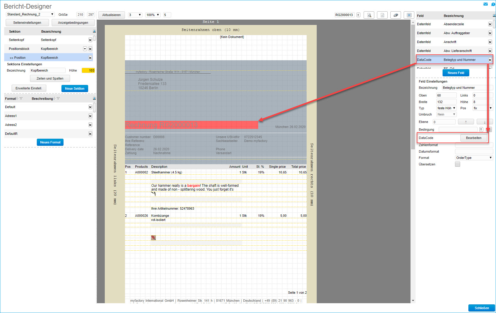 Grundsätzlicher Aufbau der Smart Reports und des Bericht-Designers 46