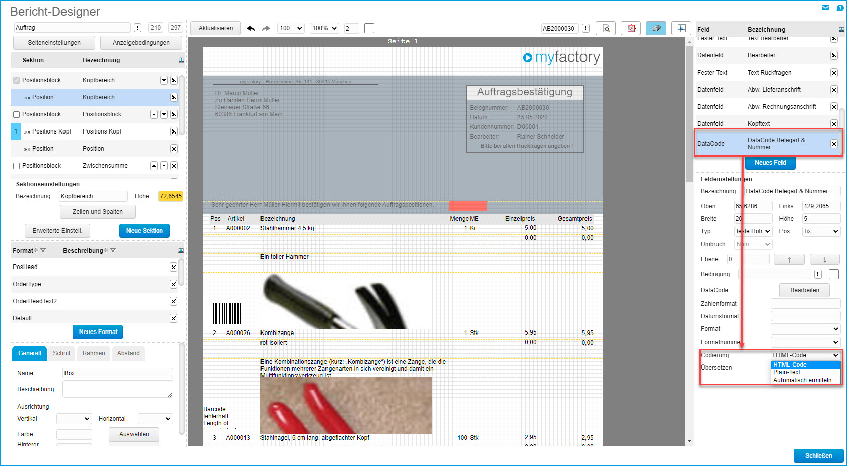 Grundsätzlicher Aufbau der Smart Reports und des Bericht-Designers 43