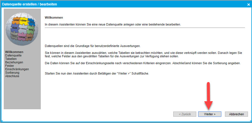 Datenquellen-Assistent 0