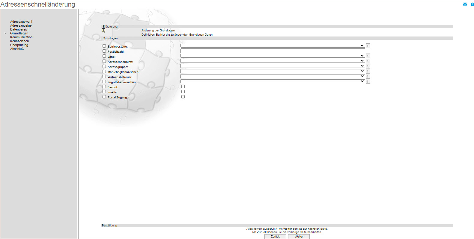 Adressenschnelländerung 3
