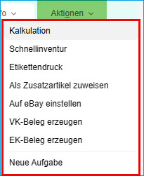 Schaltfläche Aktionen 0