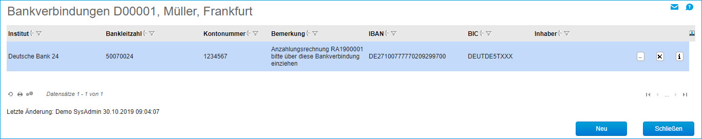 Kunden-Bankverbindung 0