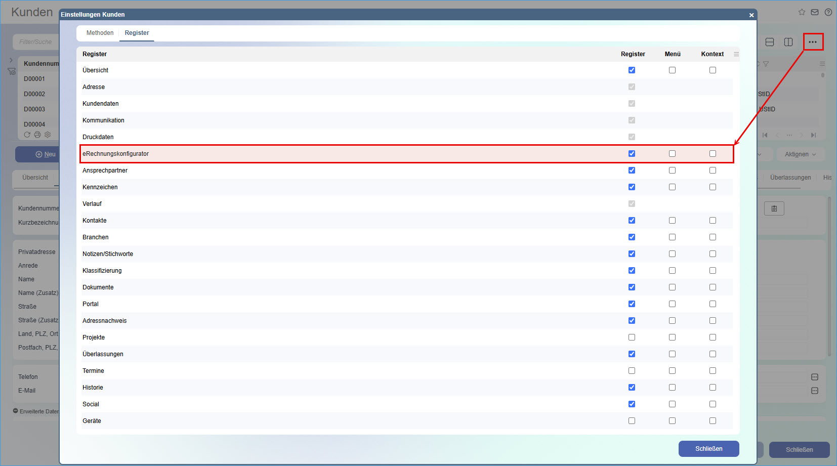 Register eRechnungskonfigurator 2