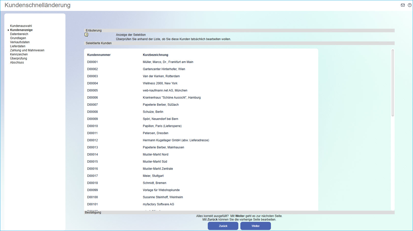 Kundenschnelländerung 2