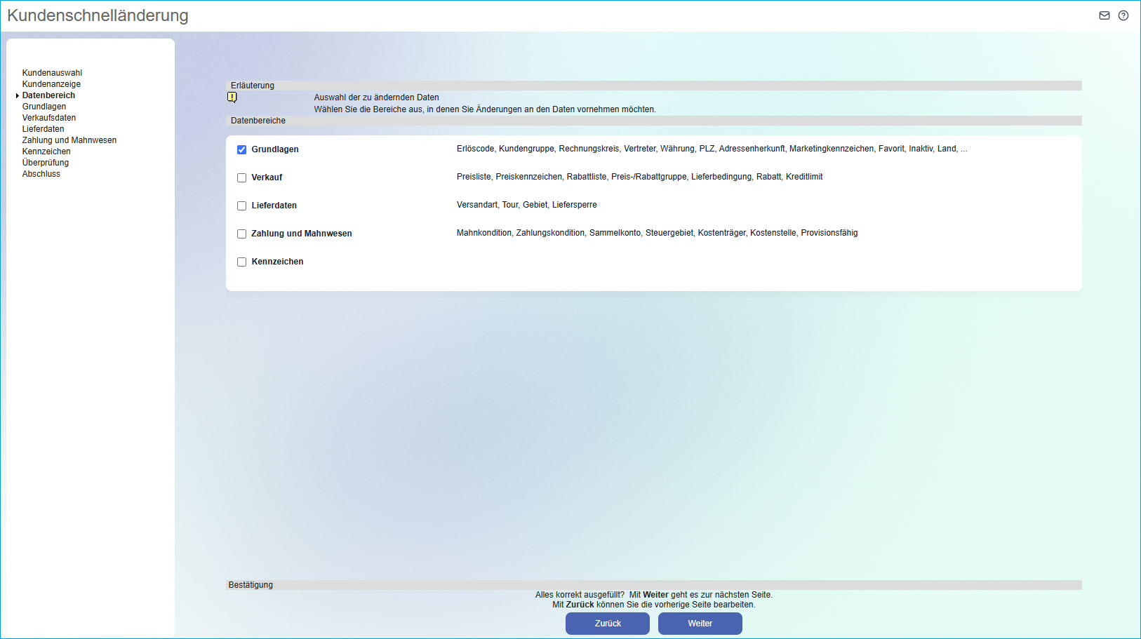 Kundenschnelländerung 3