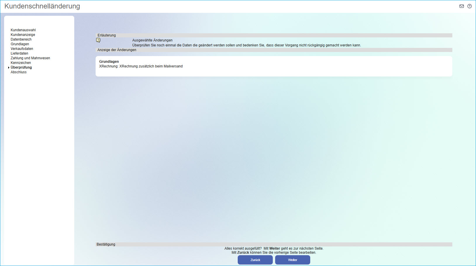 Kundenschnelländerung 5