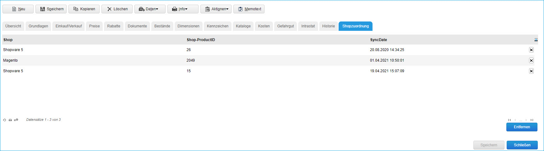 Register Shopzuordnung 0