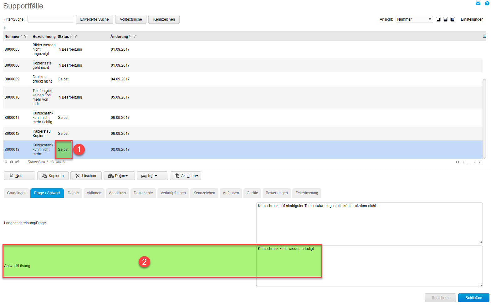 Service-Bericht über Supportfall erstellen  5