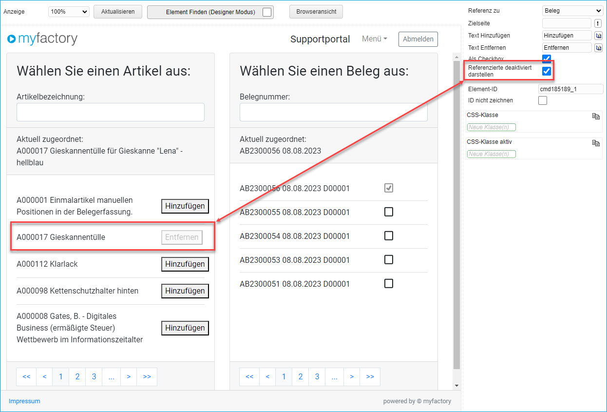 Supportfall-Referenz setzen 3