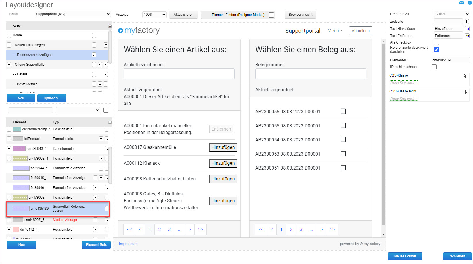 Supportfall-Referenz setzen 0