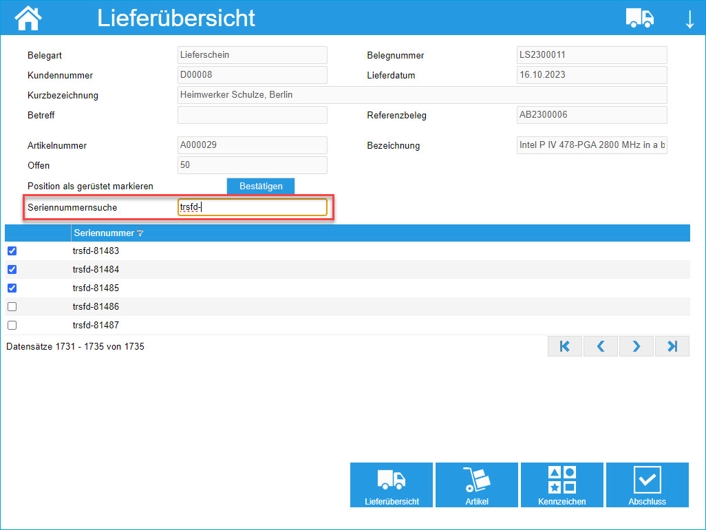 Kommissionierungsaufträge / Lieferübersicht 18