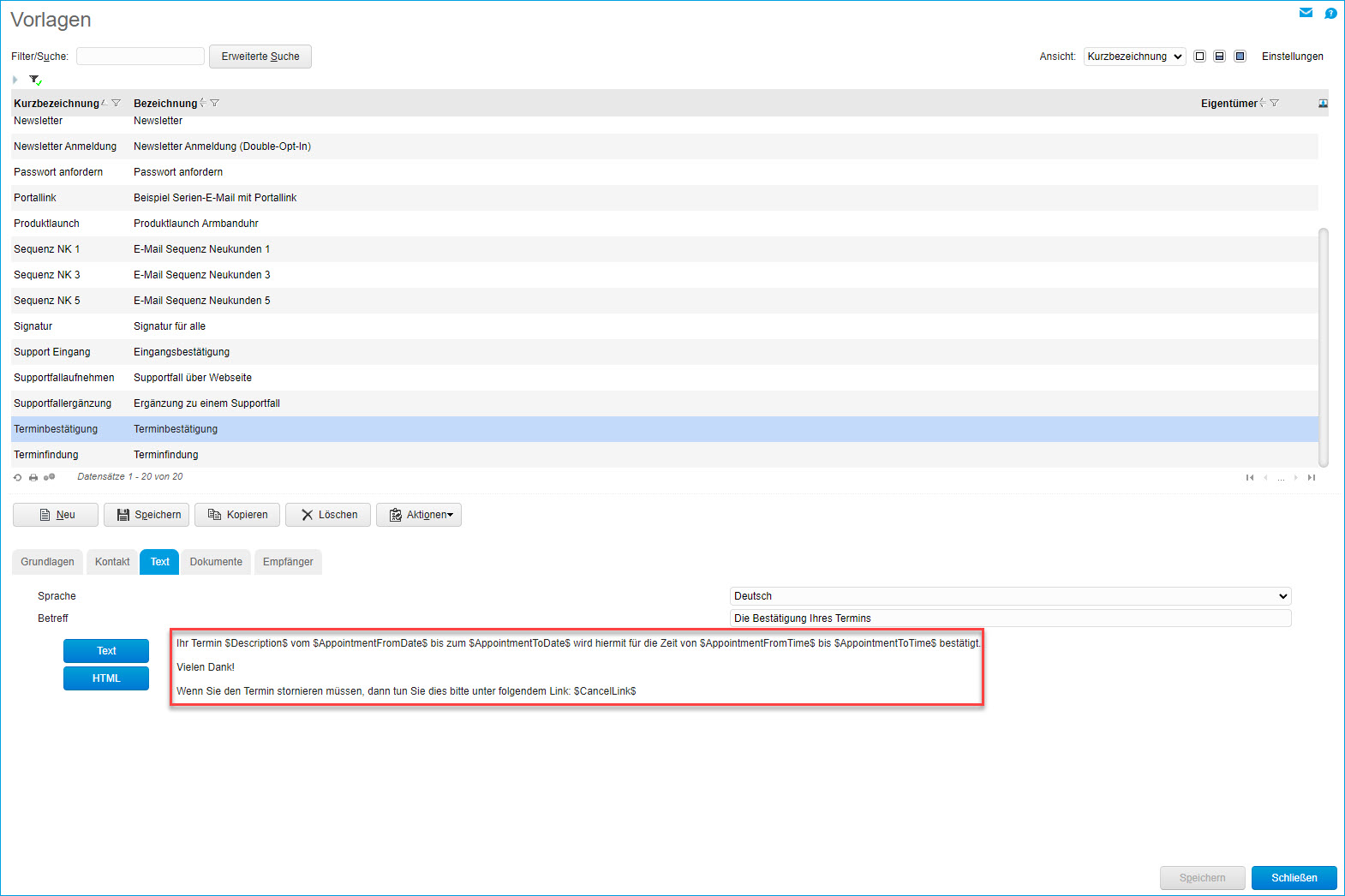 Digitalisierungstemplate: Terminvorschläge verschicken 8