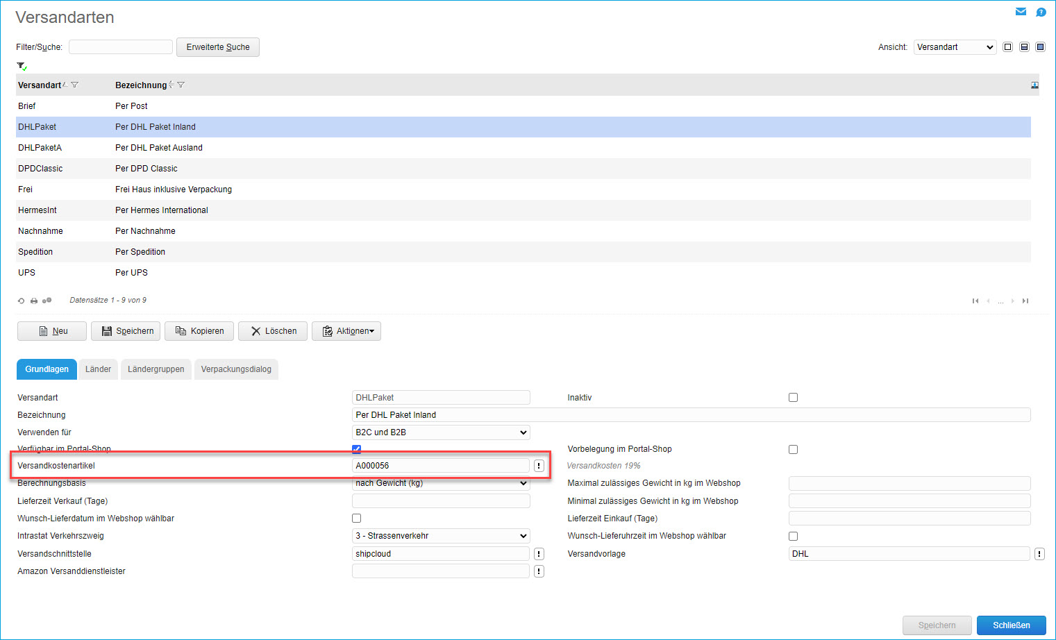 Versandposition einfügen 1