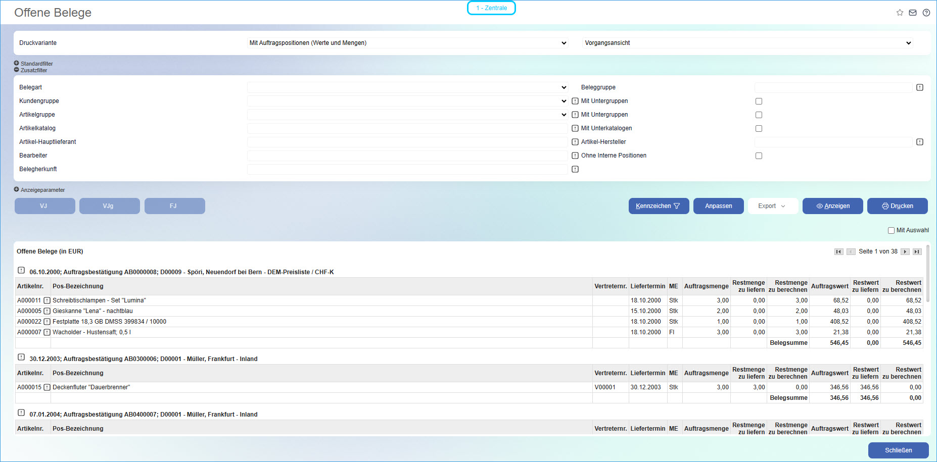 Offene Belege 0