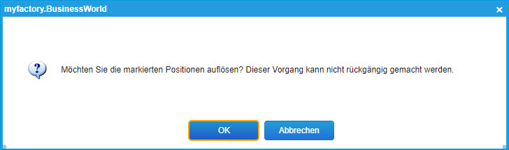 Handelssets auflösen 1