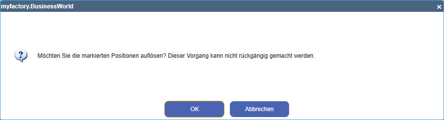 Handelssets auflösen 2