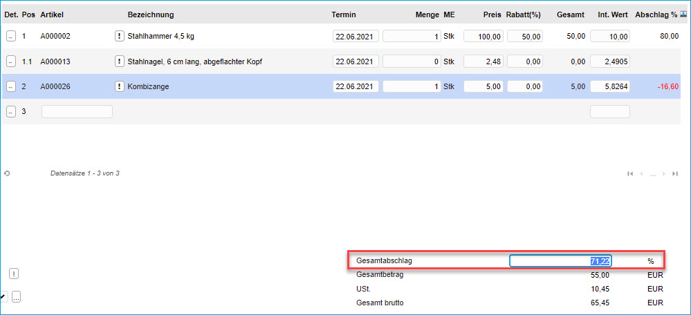 Konfiguration Verkaufsschnellerfassung 3