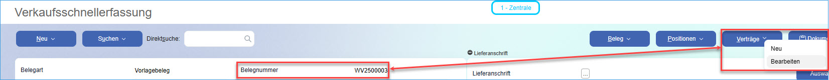 Verkaufsschnellerfassung 2