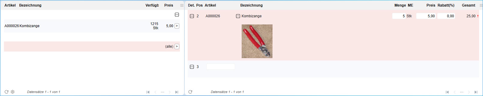 Konfiguration Verkaufsschnellerfassung 3