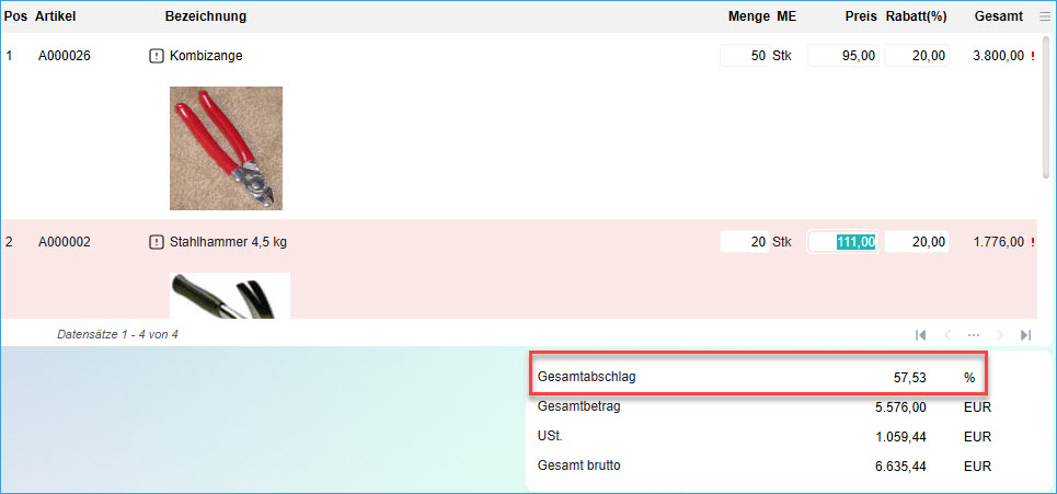 Konfiguration Verkaufsschnellerfassung 4