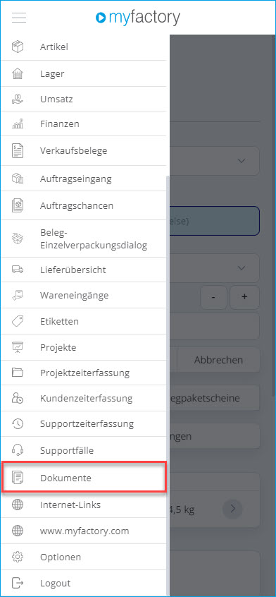 Mobiler Verpackungsdialog - Bedienung 13