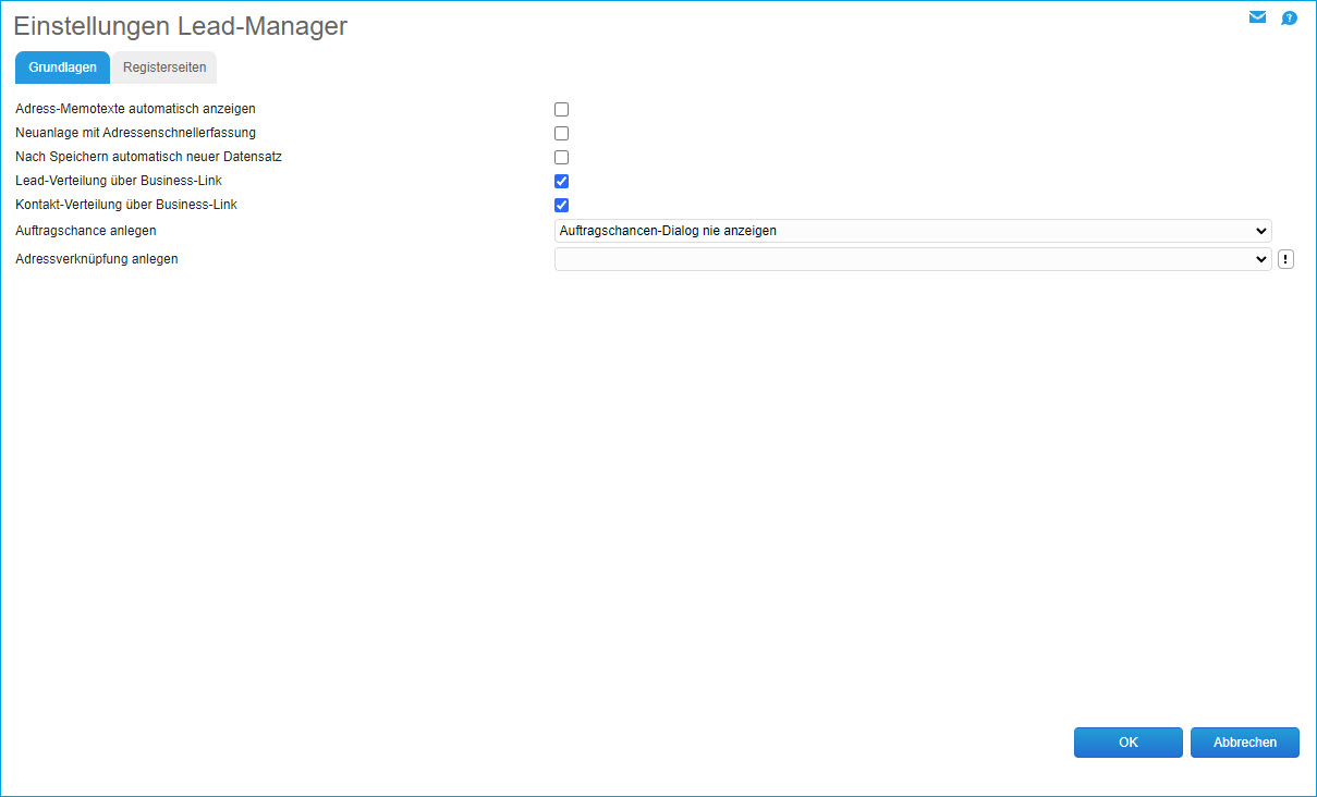 Einstellungen Lead-Manager 0