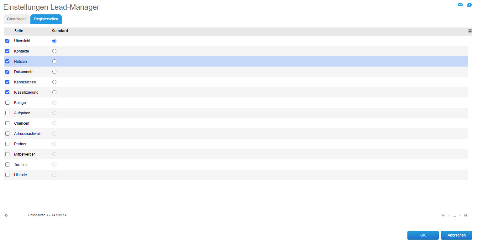 Einstellungen Lead-Manager 1