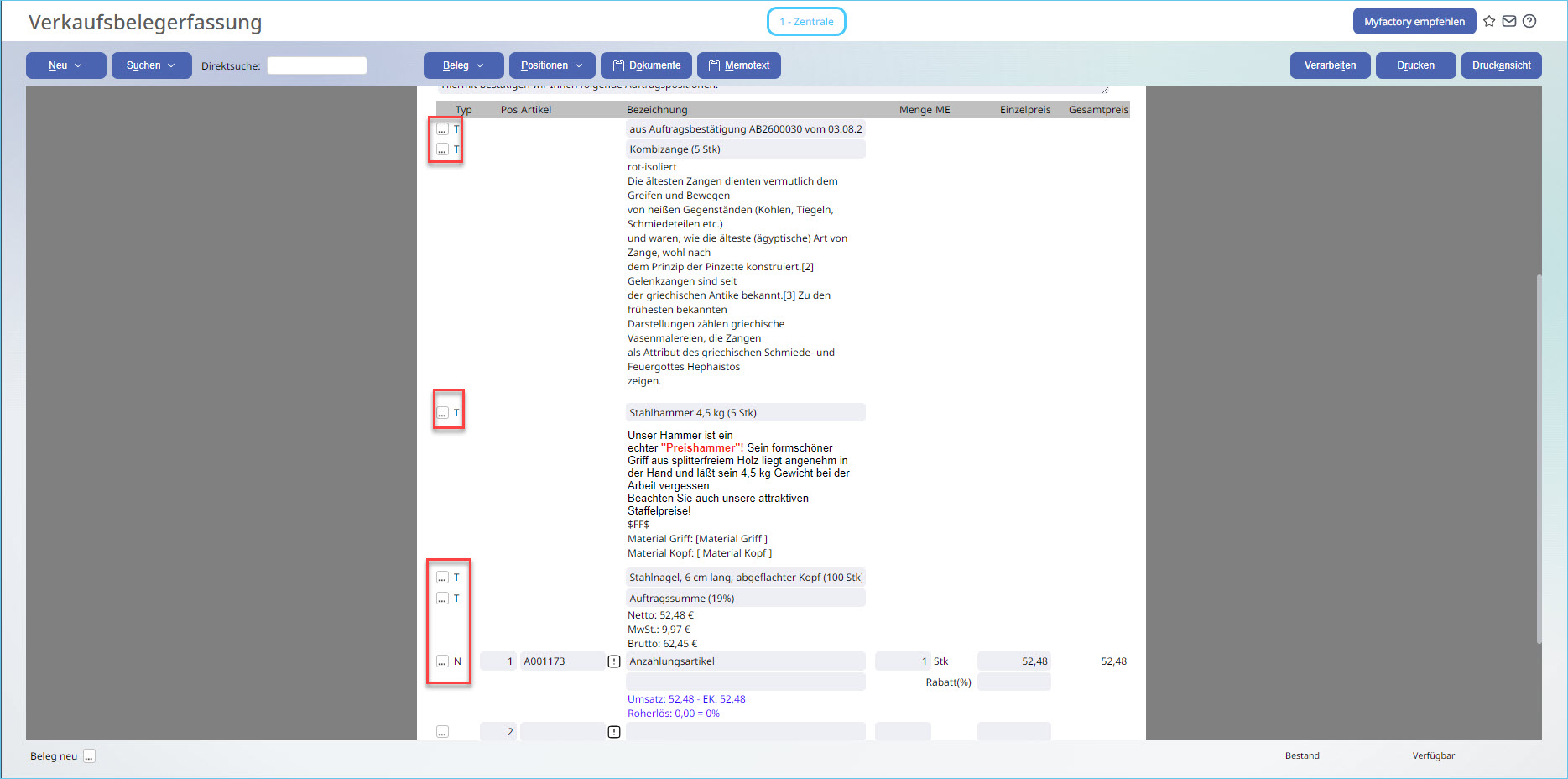 Register Verkauf 11